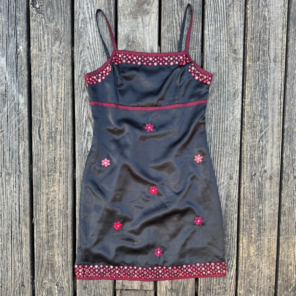 Sue Wong Dresses & Skirts - Vintage 90s Sue Wong Floral Mirrored Mini Dress